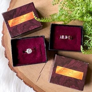 Vintage SETA Gold Plated Faux Solitaire Diamond & Purple Faux Amethyst Ring 9.25